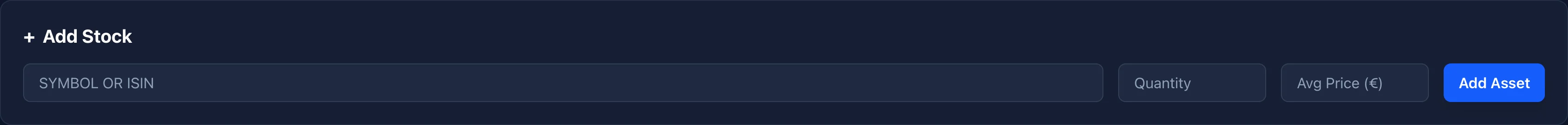 Add stock dialog